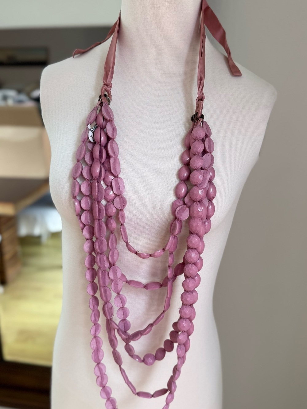 Pink Multi-Strand Bead Necklace - Women's Fashion Jewelry